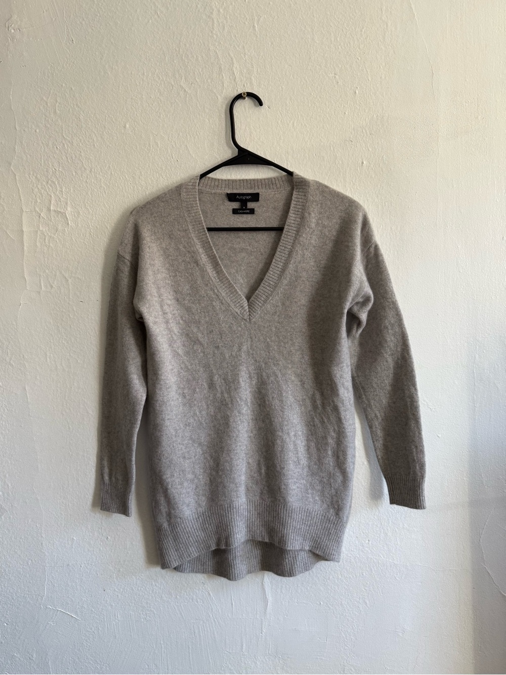 Autograph Light Gray 100% Cashmere V-Neck Sweater